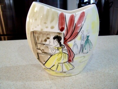 Vintage Piano Ceramic Samson Vase Rubens Japan Designed Hollywood 50s Mid Centur
