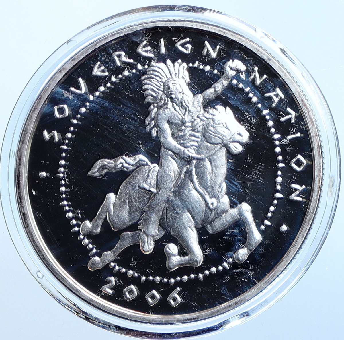 2006 US Poarch Creek Indians CHIEF on HORSEBACK Proof Silver