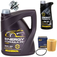 MotoröL Set 5W30 6 Liter + ÖLfilter Sh 4039 P + Schraube FüR Toyota Corolla Rav
