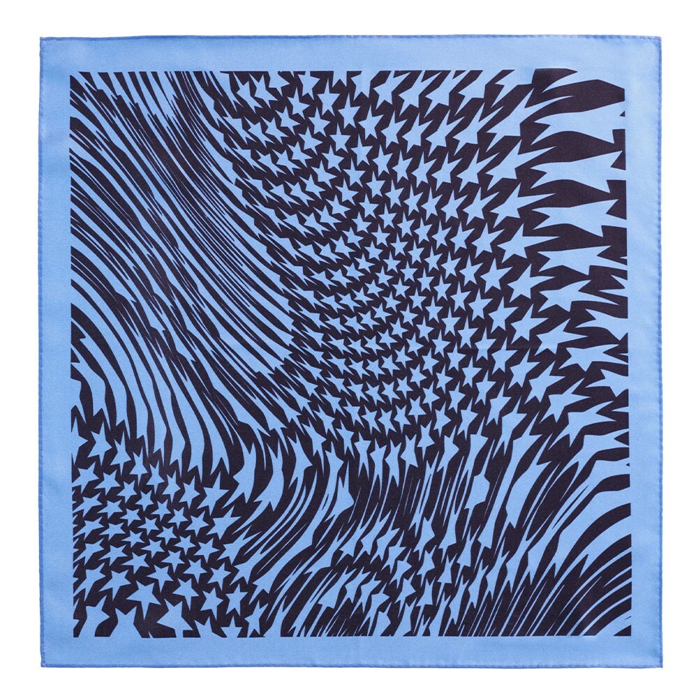 Mugler H&M scarf 'men swirling star silk scarf black' - 45x45 cm - silk