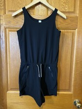 BY31 Athleta Girl All In Romper Black Active Shorts Jumpsuit Girls XL 14