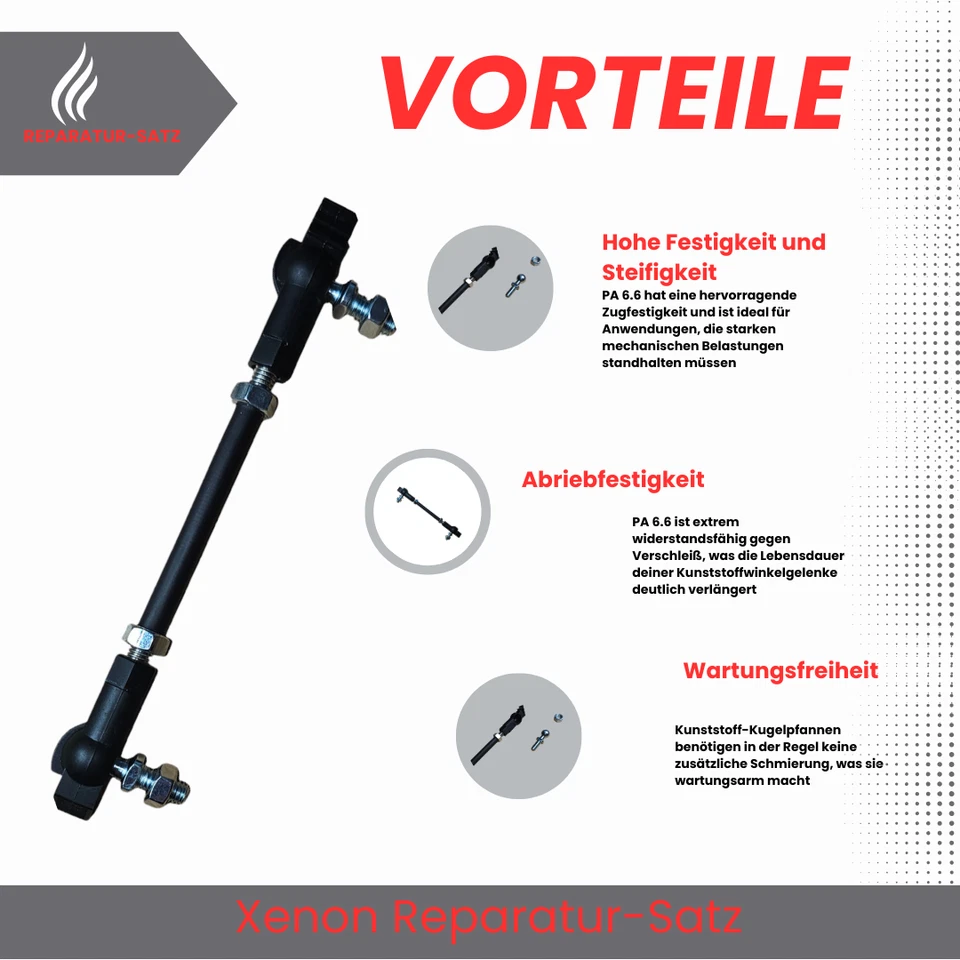 Xenon Reparatursatz mit PA 6.6 Winkelgelenken & M6 Edelstahls - Bild 2 von 4