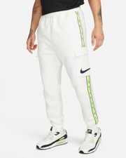 Image of Nike Repeat Men's Fleece Joggers Track Pants White Size S,M,L,XL,2XL