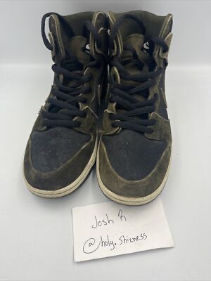 Nike SB Dunk High 2016 Dark Loden Olive Green Black 854851-330 Size 14‎ OG Nike SB Dunk High Dark Loden Olive 854851-330 Release Date  main image 4