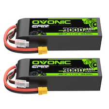2X OVONIC 11.1V 130C 3S 3000mAh Lipo Battery XT60 for RC Drone Heli Plane Boat