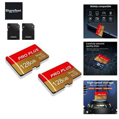 2 Pack SD Karte 128GB mit SD Adapter, High-Speed Speicherkarte, SD Karte UHS-...