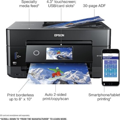  Epson Expression Premium XP-7100 Wireless Color Photo Printer - Black