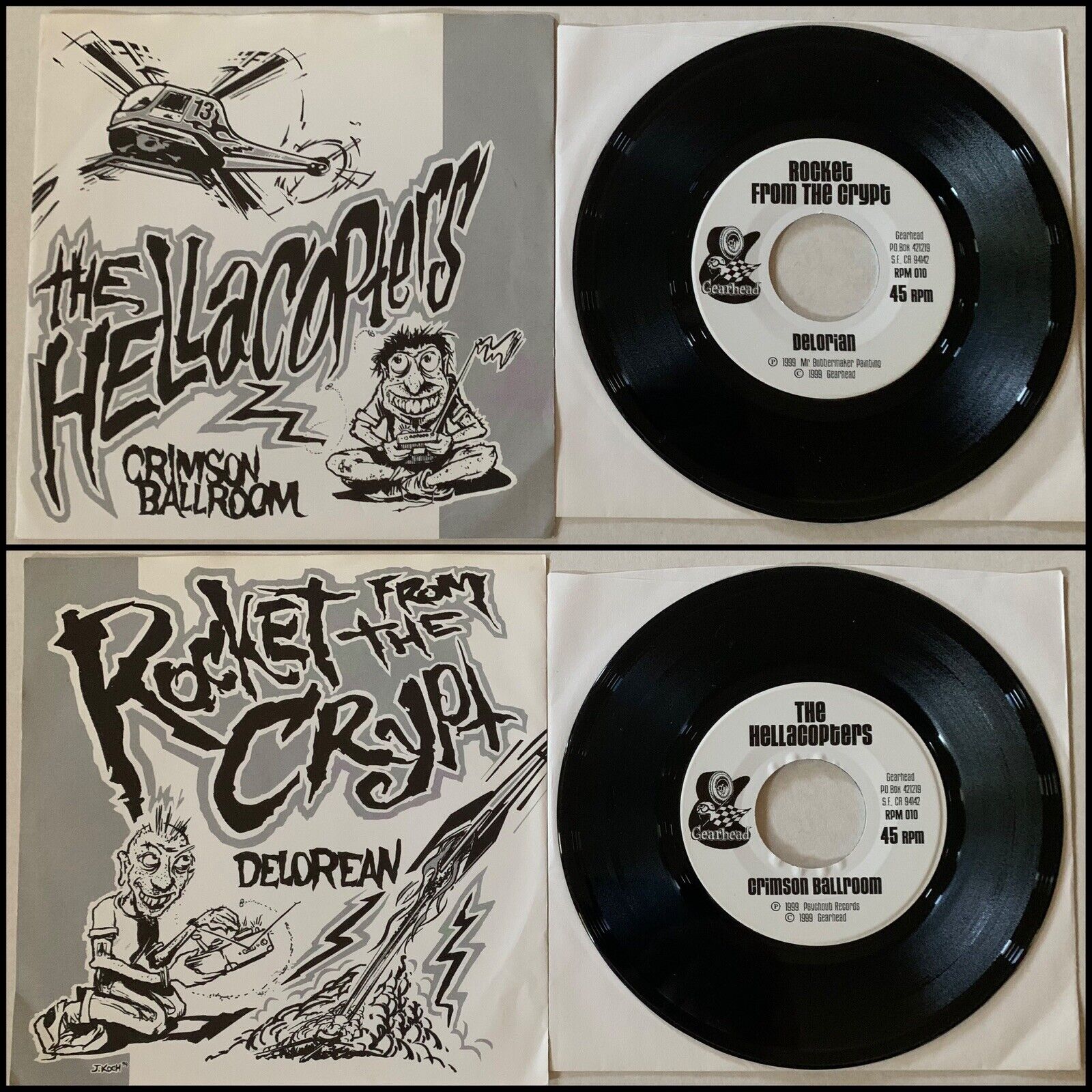 THE HELLACOPTERS ROCKET FROM THE CRYPT 7” Vinyl 1st-Sewergrooves Hot Snakes RFTC