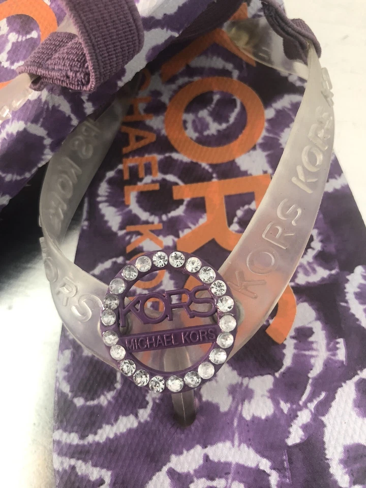 Michael Kors фиолетовый шлепанцы сандалии девочек размер США 11 новый AU 10 - Изображение 2 из 4