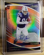 TYLER WARREN - 2025 PANINI ABSOLUTE #195 ROOKIE SPECTRUM ORANGE RC AUTO # 57/75