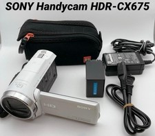SONY Handycam HDR-CX675 Digital Video Camera with New Battery, White