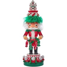 Kurt Adler Hollywood Wooden Nutcracker Collection, Candy Tower Hat, 15"