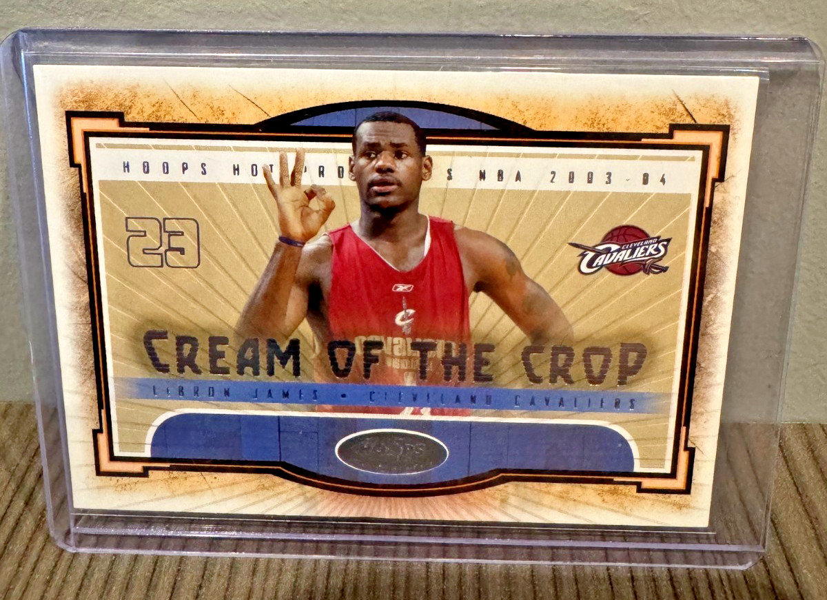 LeBron James 2003-04 Fleer NBA Hoops Hot Prospects Cream of the Crop #1 Rookie