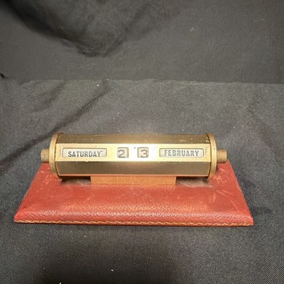 Vintage Art Deco Ewiger Tischkalender von Lederschmied in Ex. funktionstüchtig