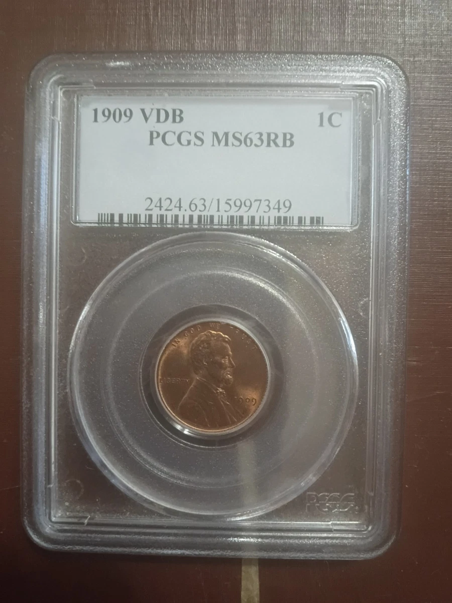 PCGS Certified MS 63 Graded 1909 Year Lincoln Wheat US Small Cents