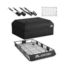 ARKSEN 64 x 34 x 6 Inch Universal Roof Rack with Extension, 600D Waterproof B...