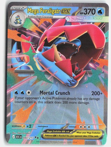 Pokemon TCG Mega Feraligatr ex 043/217 ME: Ascended Heroes Holo NM