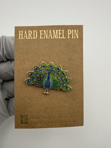 Colorful Peacock Enamel Lapel Pin By PETER PAUPER PRESS