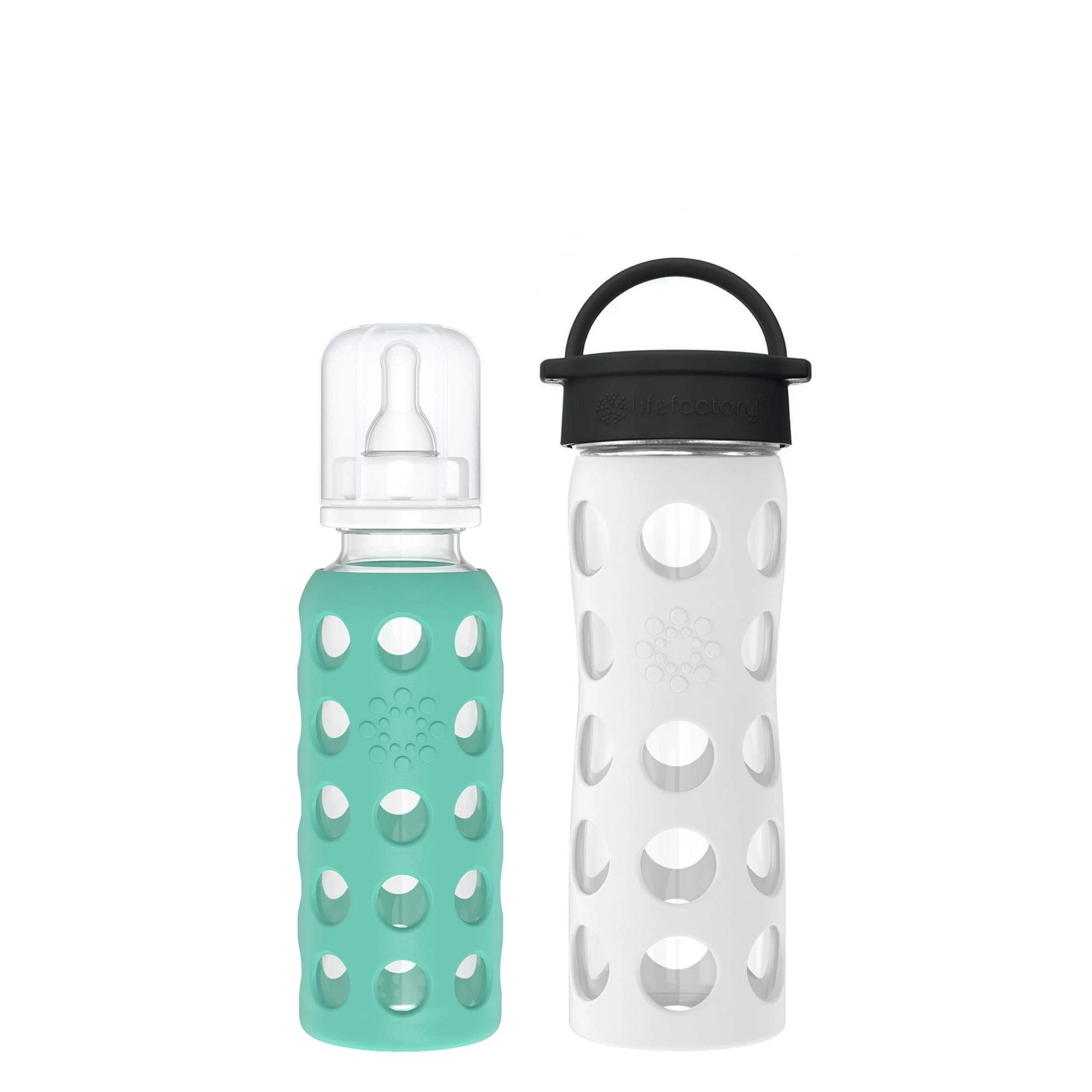 Lifefactory Baby & Me Glass Bottle Gift Set (1) 9-Ounce Baby Bottle Kale, (1)