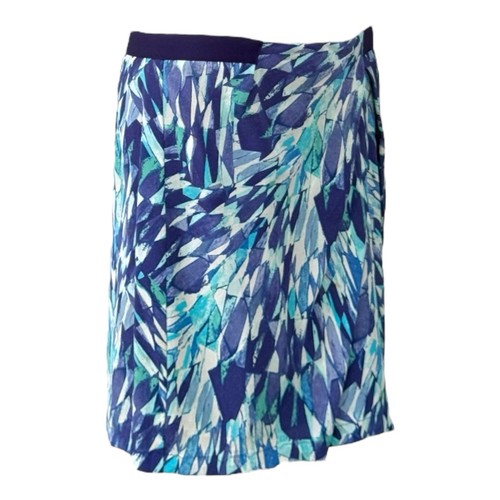 ELIOT Womens 2 Mini Skirt Silk Abstract Ruched Above Knee Flowy Casual Unique - Picture 3 of 19