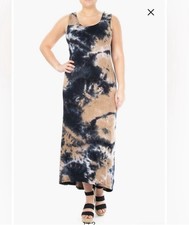 Nina Leonard Tie Die Hi Lo Maxi Dress in Sz Med NWT
