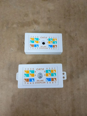 FGB RJ45 Cat6 Abzweigdose Inline Punchdown Krone Kupplung Verbinder 2 Stück Neu