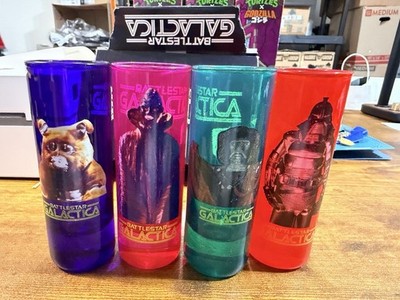 Universal Studios UNIVRS Battlestar Galactica Shot Glass Set Of 4 Exclusive