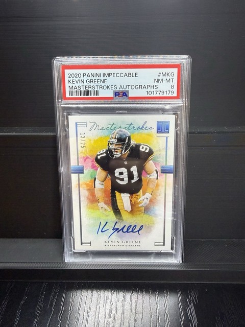 2020 Panini Impeccable Masterstrokes Autographs Kevin Greene M-KG PSA 8 Steelers