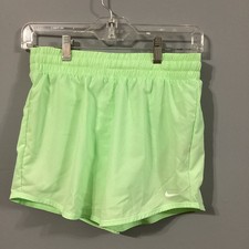 Nike One Kids Girls Training Shorts Lime Green Dri-FIT Loose Fit DX4967-376 L
