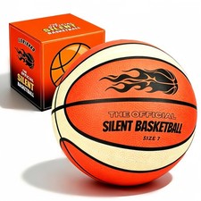 Silent Basketball with Cover Size 7 High Bounce Indoor Airless Foam Ball for ...