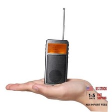 RF205 Pocket FM Radio, BT Transmitter  Wireless Speaker, Grey  Bluetooth