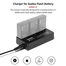 Godox VC26T 3-slot Battery Charger For Godox V1/ V860III Series Flash Speed WNYM