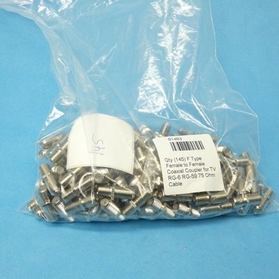 Qty (145) F Type Female to Female Coaxial Coupler for TV RG-6 RG-59 75 Ohm Cable