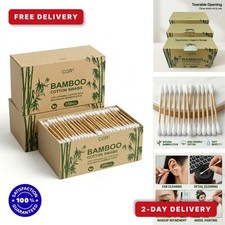 CGR Organic Cotton Swabs, Double Tipped Bamboo Buds - Eco-Friendly 1050 Pack