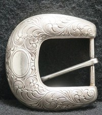 WJ11149 VINTAGE 1970s  TONGUE-TYPE  WESTERN FLORAL FASHION UNISEX BELT BUCKLE