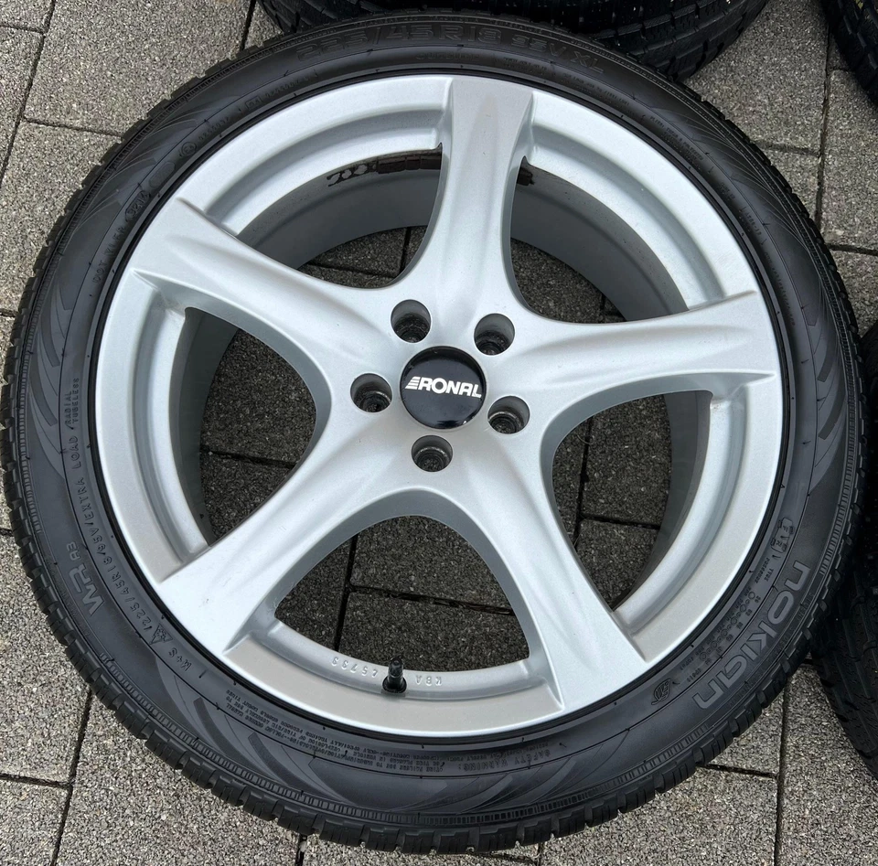 4 ALU 18" WINTERRÄDER PEUGEOT 407 508 RHX 225/45R18 95V RDKS NOKIAN FREIHAUS - Bild 3 von 4