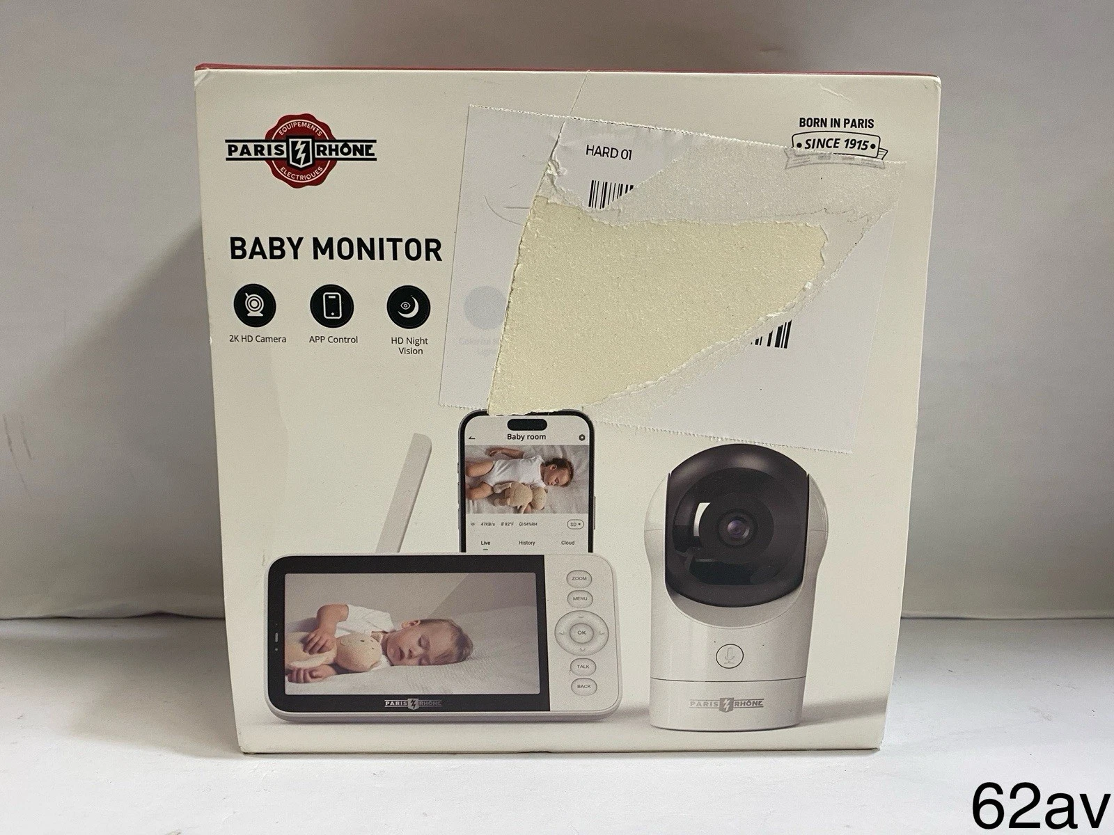 Baby Monitor 2K WiFi Camera 5" Screen White Night Vision