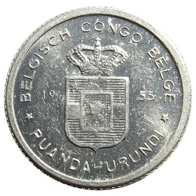 1955 Belgian Congo & Rwanda-Urundi 50 Centimes Coin - Africa Colony - KM#2