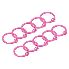 Split Keychain Rings 10Pcs Round Flat Key Holder with Open Jump Ring, Rose Red