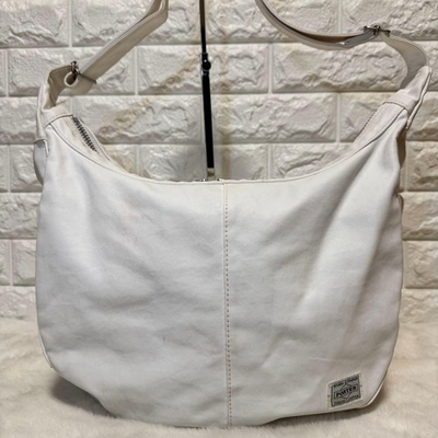 #ad PORTER Yoshida Kaban Freestyle Shoulder Bag Crescent Moon Large Size White $229.99
