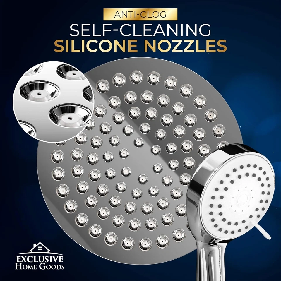 Duschkopf mit Handheld Combo, 6 Zoll Hochdruck Regen Duschkopf mit Hand gehalten - Bild 3 von 4