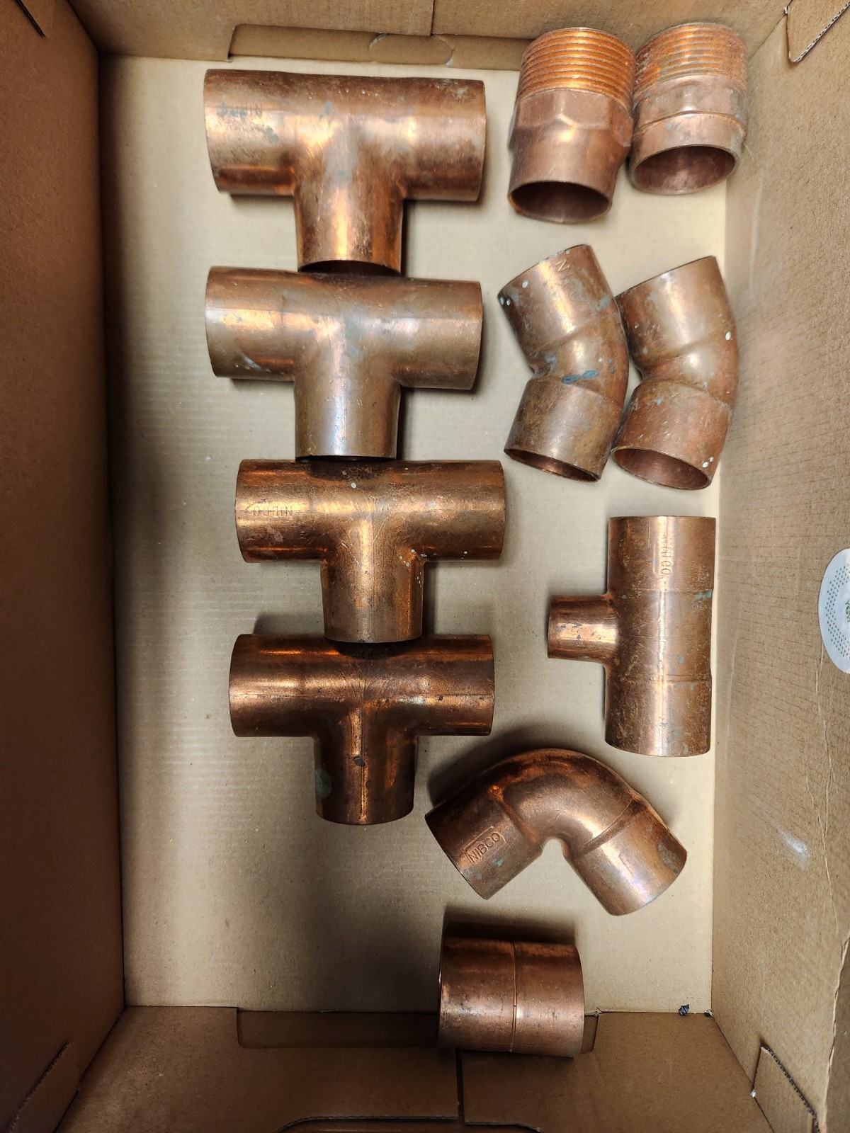 1-3/8" Copper Sweat fittings, tees,reducers,  couplers and others, see photos.