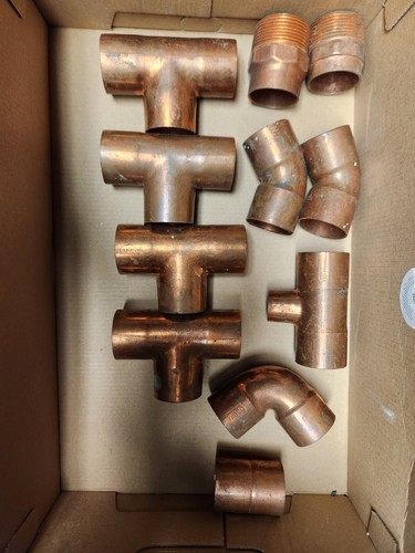 1-3/8" Copper Sweat fittings, tees,reducers, couplers and others, see photos.