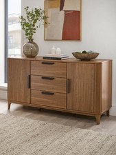 Carina Large Sideboard Mid Oak | Ribbed Design | 2 Cupboards & 3 Drawers
