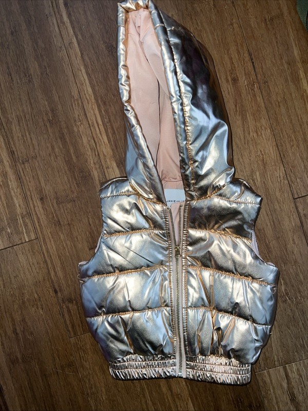 Janie & Jack Rose Gold Metallic Puffer Vest 12-18 Months