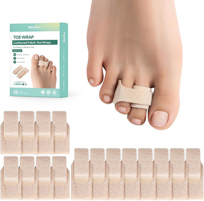 Welnove Hammer Toe Straightener - 16 Pack Broken Toe Wraps - Hammer Toe Correcto