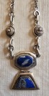 Sterling Silver (925) Southwestern Necklace with Lapis Lazuli — photo 2