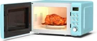Compact Retro Microwave Oven 0.7 Cu Ft 700W with 8 Auto-Cook & Child Lock