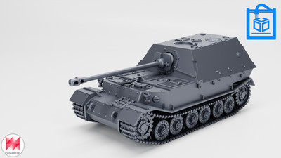 Panzerjager Tiger (P) 8.8cm PaK 43/2 L/71 (Sd.Kfz.184) 3D Print 1:35 1:16