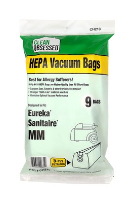 H-10 HEPA Bags Type MM Bags For Eureka Mighty Mite Models 3670, 3680 & Sanita...